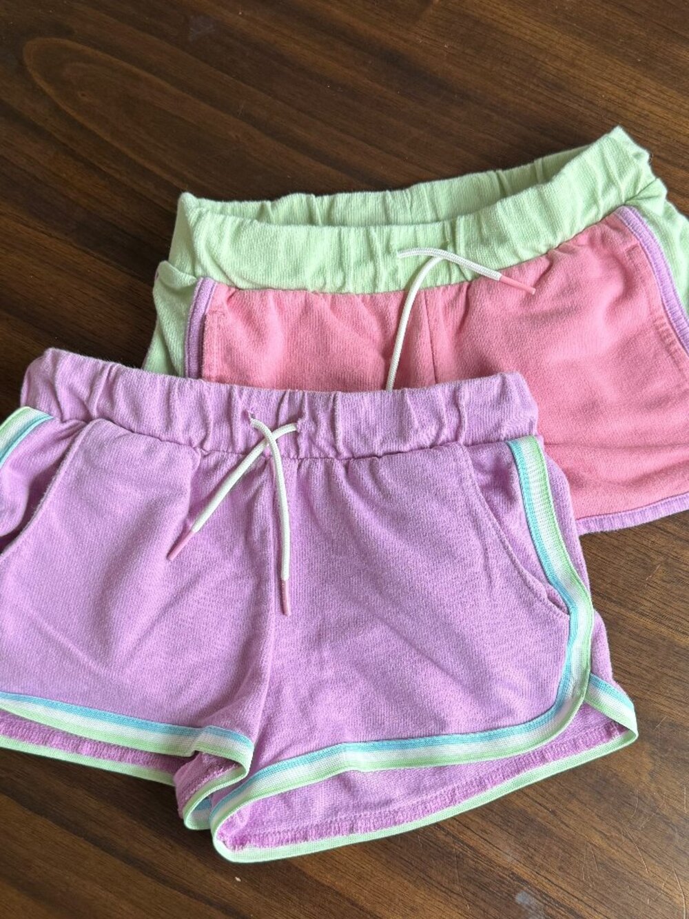 2 Pack | Old Navy Girl Retro Drawstring Shorts w/ Pockets | Pink Purple | Med 8
